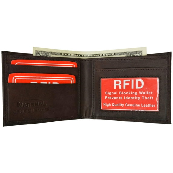 RFID Blocking Men's Leather Slim Bifold Wallet RFID 60 (C)
