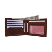 RFID Blocking Mens Vintage Genuine Leather Slim Bifold Wallet RFIDP60HTC