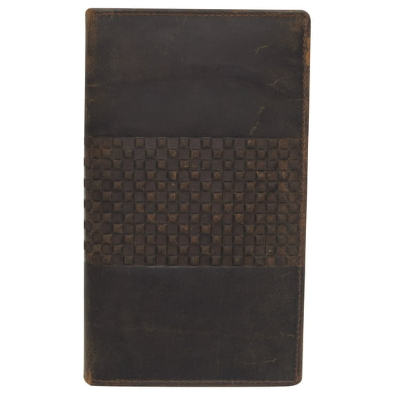 RFID Blocking Mens Genuine Vintage Leather Bifold Long Wallet