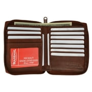 RFID Blocking Mens Leather Zippered Wallet RFID 702 (C)