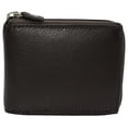 thumbnail image 1 of RFID Blocking Mens Zip Around Wallet Cowhide Leather Zipper Bifold, 1 of 38