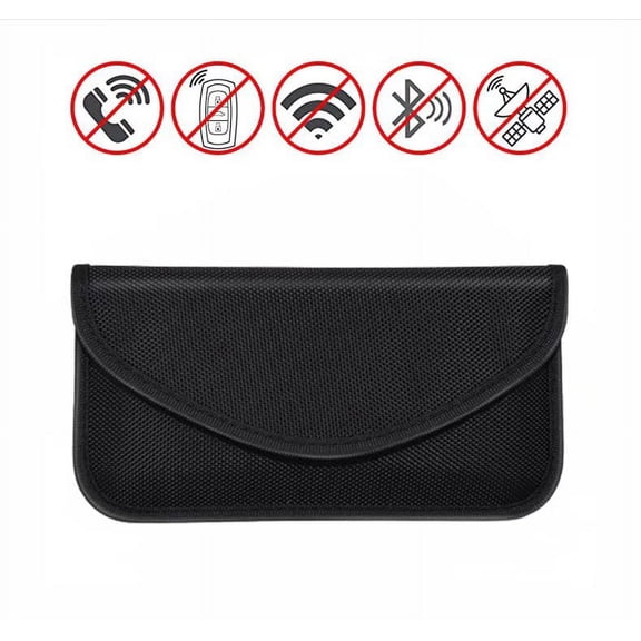 RFID Blocking Mobile Phone Holder Anti-Tracking Anti-Spying GPS RFID Signal Blocker Pouch Case Bag Handset Function Bag, Black