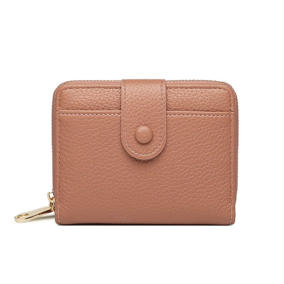 RFID Blocking PU Leather Wallet Zipper Credit Card Wallet Small Business Accordion Card Cases Holder ID Hard Case for Women Men, Multicolor