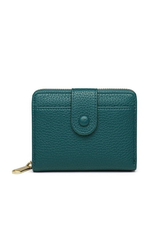 RFID Blocking PU Leather Wallet Zipper Credit Card Wallet Small Business Accordion Card Cases Holder ID Hard Case for Women Men, Multicolor