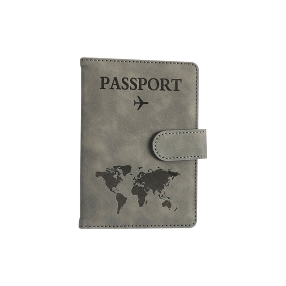 RFID Blocking Passport Holder,Leather Travel Wallet for Women and Men,Slim Passport Wallet,Portable Passport Cover Case for Cards Protector,Travel Document Holder Cover Accessories(Grey)