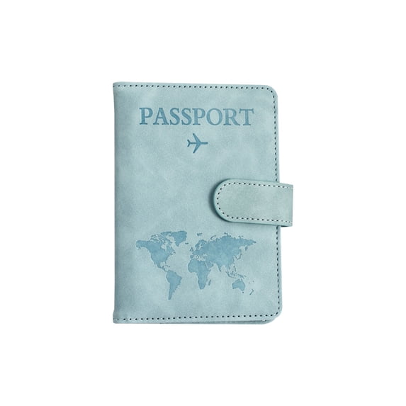 RFID Blocking Passport Holder,Leather Travel Wallet for Women and Men,Slim Passport Wallet,Portable Passport Cover Case for Cards Protector,Travel Document Holder Cover Accessories(Light Blue)