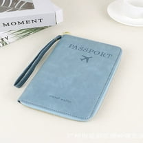 RFID Blocking Passport Holder Travel Wallet, Slim Zipper Card Case with ID Window, Boarding Pass Slot & Credit Card Organizer for Men and Women