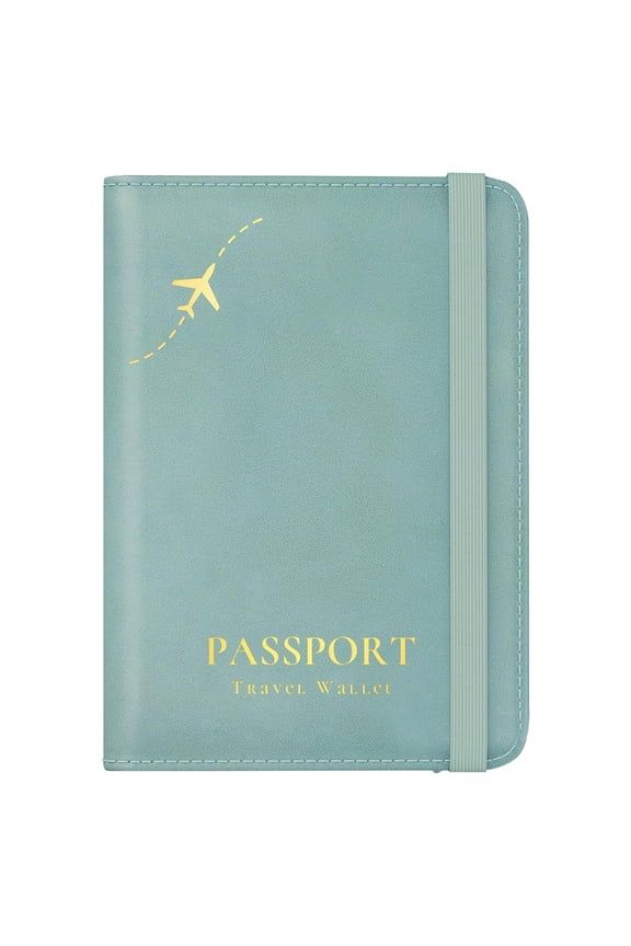 RFID Blocking Passport Holder Wallet, Multi-Functional Travel Wallet with Elastic Strap, Passport Cover for Credit Cards, Cash, Boarding Pass, Secure Travel Organizer for Men & Women
