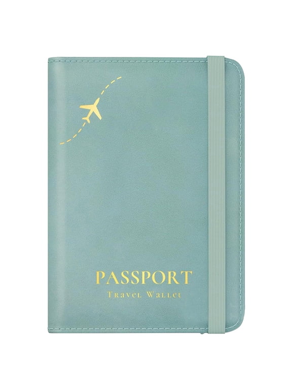 RFID Blocking Passport Holder Wallet, Multi-Functional Travel Wallet with Elastic Strap, Passport Cover for Credit Cards, Cash, Boarding Pass, Secure Travel Organizer for Men & Women