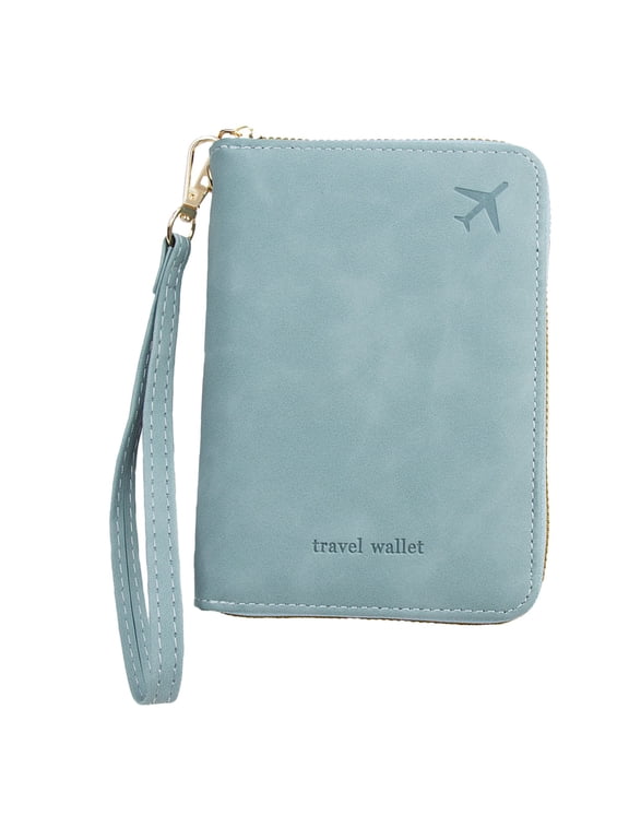 RFID Blocking Passport Holder Wallet with Wrist Strap, Zipper Travel Wallet, Multi-Functional Passport Cover for Passport, Cards, Cash, Boarding Pass, Secure Travel Organizer for Men & Women