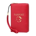 thumbnail image 1 of RFID-Blocking Passport Wallet, Slim Leather Travel Organizer for Women Men, Credit Card Holder with Zipper Closure And Tassel Keychain, Boarding Pass Ticket Holder, 1 Passport Holder, 1 of 9