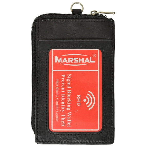 RFID Blocking Premium Genuine Leather Credit Card Holder Zipper ID Neck Wallet RFID P 470 (C)