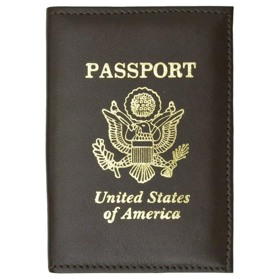 RFID Blocking Premium Leather United States Passport Holder Golden Print Emblem RFID P 601 USA (C)