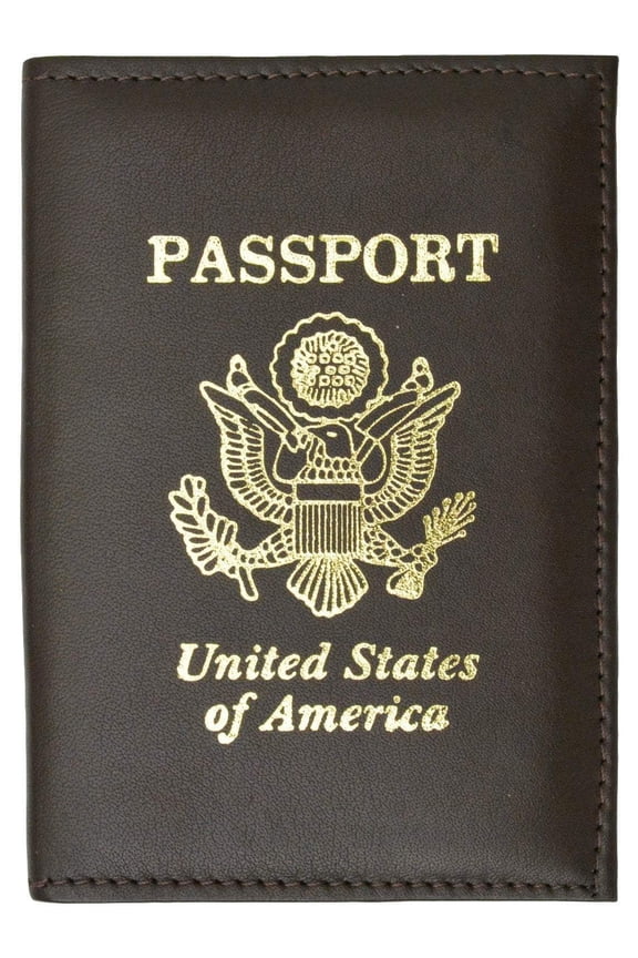 RFID Blocking Premium Leather United States Passport Holder Golden Print Emblem RFID P 601 USA (C)