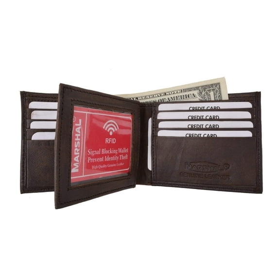 RFID Blocking Premium Soft Leather Croco Pattern  Men's Multi-Card Compact Center Flip Bifold Wallet RFIDP52CR (C)