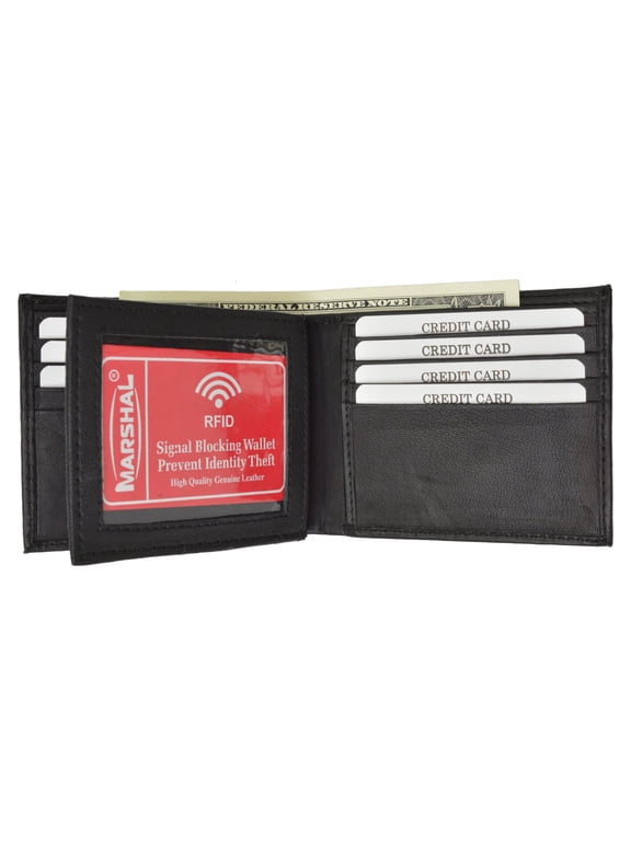 RFID Blocking Premium Soft Leather Men's Multi Card Compact Center Flip Bifold Wallet RFID P 52 (C)