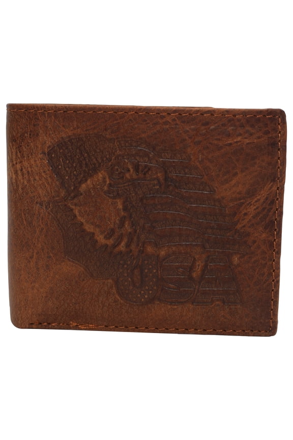 RFID Blocking Real Leather Slim Bifold Wallet Center ID Flap Window Engraved Logos Front Pocket Wallet for Men