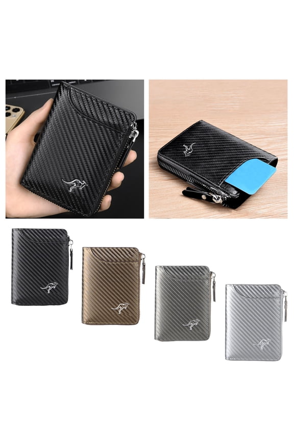 RFID Blocking Secure Wallet with Zipper Closure Billfold for Daily Use and Travel