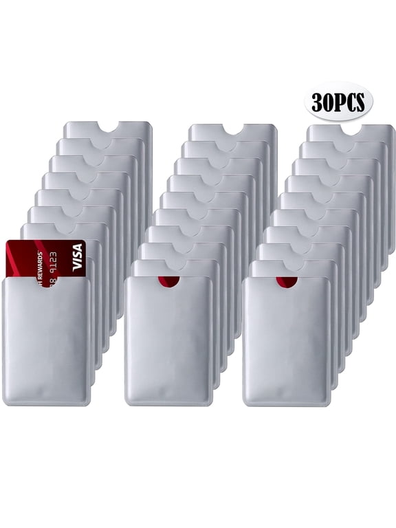 RFID Blocking Sleeves, RFID Card Holder Credit Card Sleeves RFID Identity Card Protector Holder for Credit Cards Identity Theft Protection Secure Sleeve for ID Cards, Debit Card in Pocket (30)
