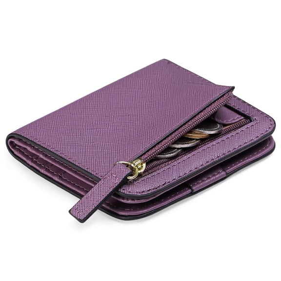 RFID Blocking Slim Bifold Wallet - 8 Colors Faux Leather Credit Card Holder with Coin Pocket for Men & Women