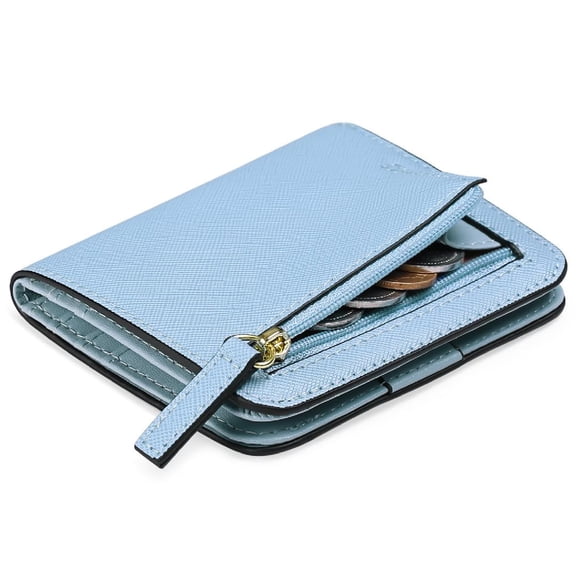 RFID Blocking Slim Bifold Wallet - 8 Colors Faux Leather Credit Card Holder with Coin Pocket for Men & Women