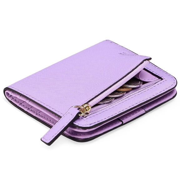 RFID Blocking Slim Bifold Wallet - 8 Colors Faux Leather Credit Card Holder with Coin Pocket for Men & Women