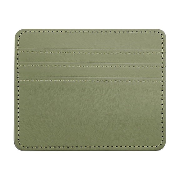 RFID Blocking Slim Credit Card Wallet, Minimalist Front Pocket Leather Card Holder, Multi Slot Thin Pocket Document Case, Compact Anti Skimming Purse with 3 Card Slots Plus Side Cash Pocket,Green