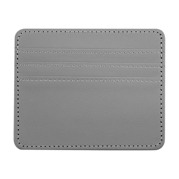RFID Blocking Slim Credit Card Wallet, Minimalist Front Pocket Leather Card Holder, Multi Slot Thin Pocket Document Case, Compact Anti Skimming Purse with 3 Card Slots Plus Side Cash Pocket,Grey