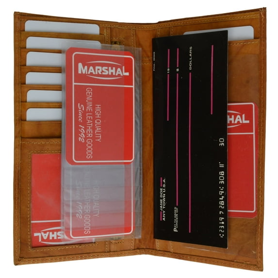 RFID Blocking Slim Leather Checkbook Organizer ID Credit Card Holder Wallet RFID 853 (C)