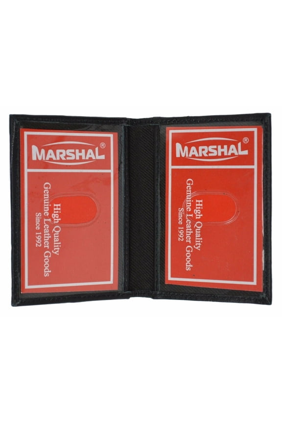 RFID Blocking Slim Thin Genuine Leather 2 ID Window Mini Wallet Holder Bifold Driver's License Safe