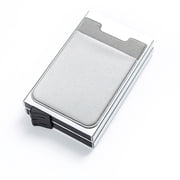 RFID Blocking Slim Wallet - One-Touch Pop Up Card Holder, Metal Minimalist Wallet for 10 Cards + Cash | Secure Front Pocket Design