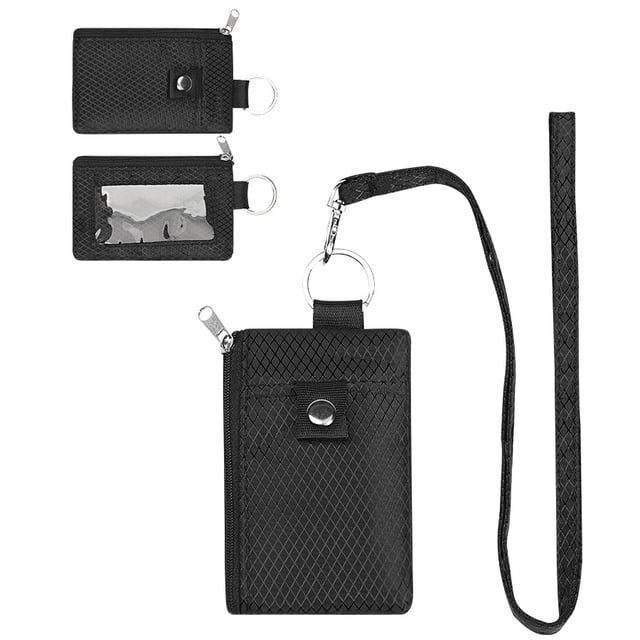 RFID Blocking Small Wallet with ID Window Waterproof Zipper Card Holder ...