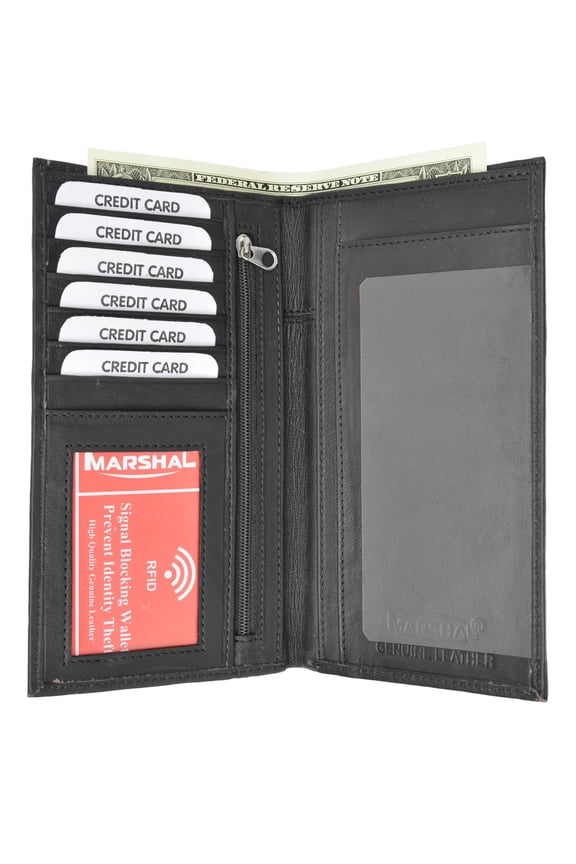 RFID Blocking Soft Leather Sim Checkbook Organizer ID Credit Card Holder Wallet RFID P 853 (C)