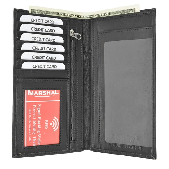 RFID Blocking Soft Leather Sim Checkbook Organizer ID Credit Card Holder Wallet RFID P 853 (C)