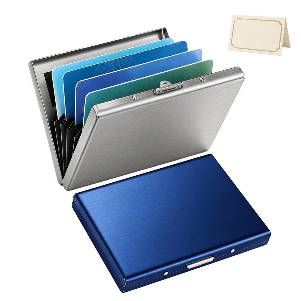 RFID-Blocking Stainless Steel Card Holder, 10-Slot Wallet for Women and ...