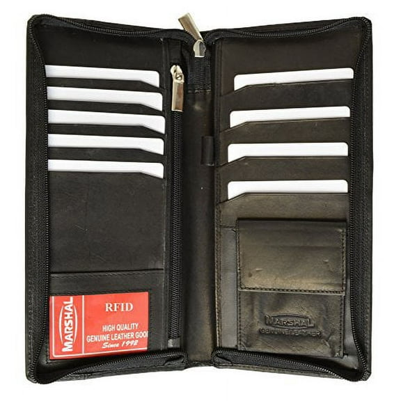 RFID Blocking Travel Wallet & Family Passport Holder Genuine Leather Document Holder & Organizer Protects Your Passports