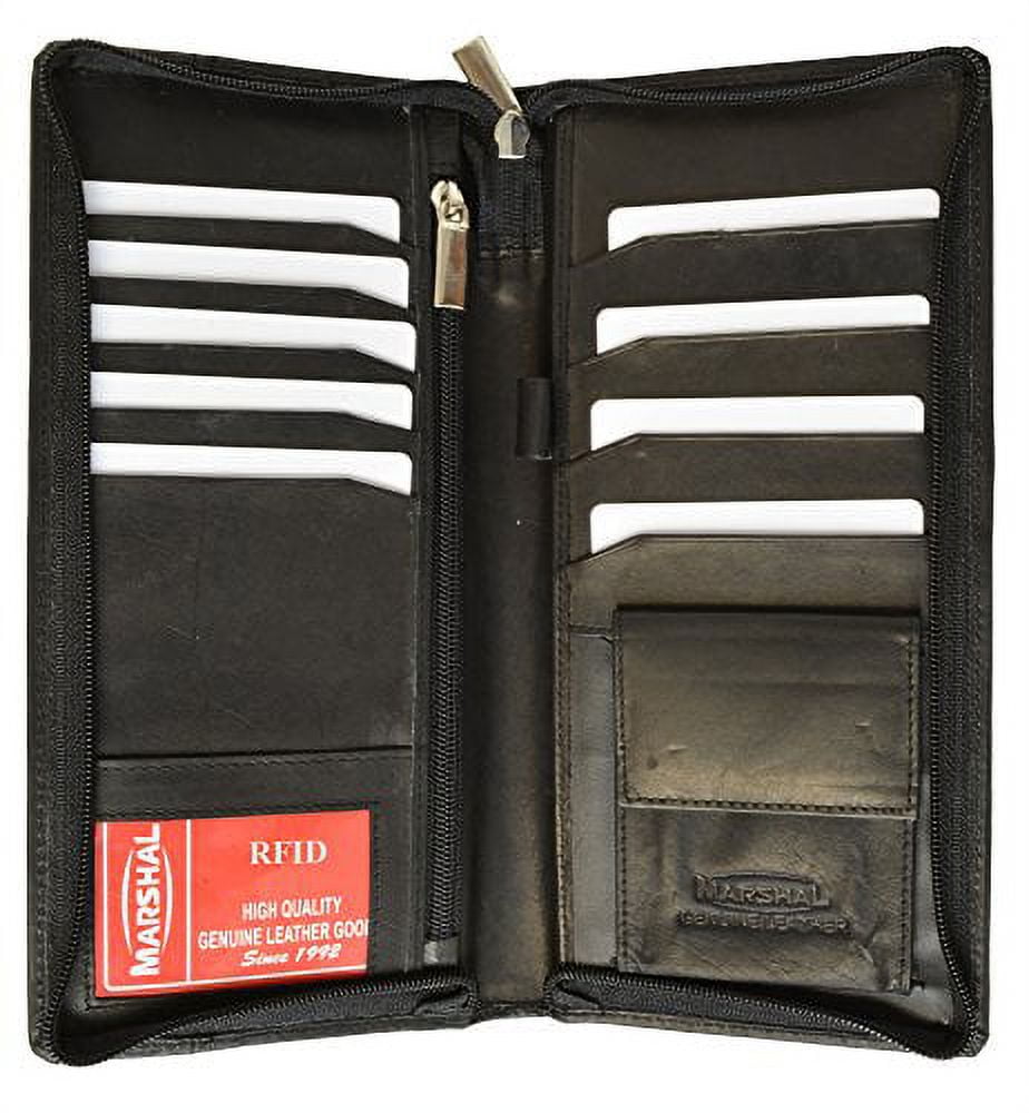 RFID Blocking Travel Wallet & Family Passport Holder Genuine Leather