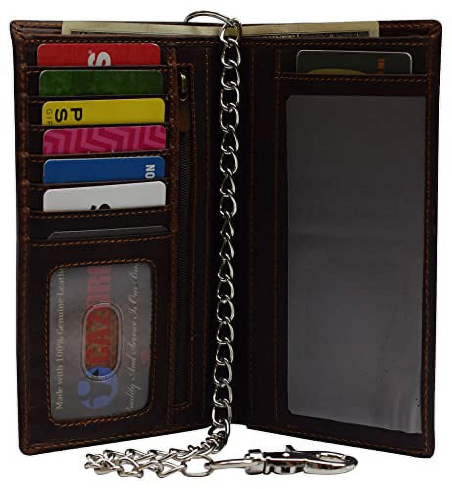 Long Leather Wallet w/ Chain (Brass & Brown) – Stirling Soap