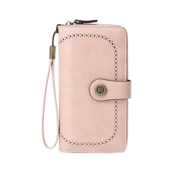 RFID Blocking Wallet, Anti-Theft Purse, Leather Women's Wallet with Zipper, Large Capacity Organizer for Cards, Cash, and Phone