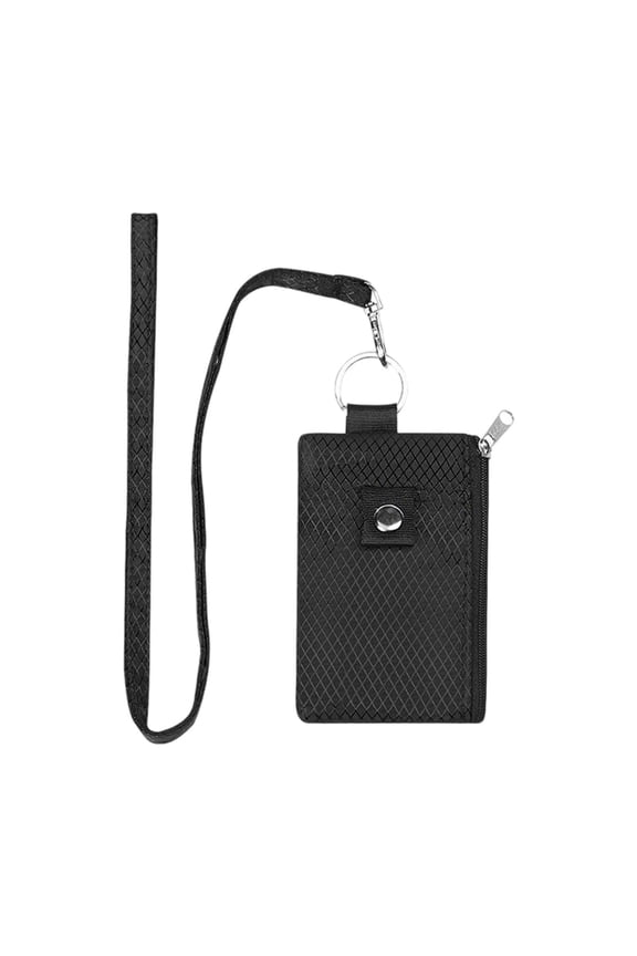 RFID Blocking Wallet with Lanyard Keychain Water Resistant, Minimalist Zip ID Case Card Holder for Travel Shopping, Money Wallet for Women Men Cards Cash Coins
