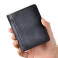 thumbnail image 1 of RFID Blocking Wallet,Large Capacity Card Holder,Waterproof Vintage Leather,ID Credit Card Cash Organizer,Anti Theft Security,Portable Lightweight,Men Women Travel Daily Business Wallet, 1 of 2