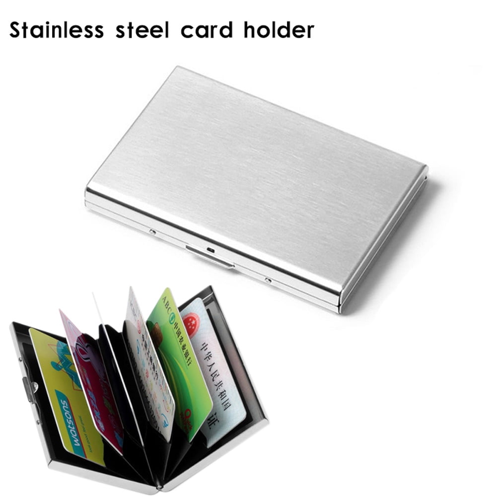 TSV Credit Card Holder, Mini Aluminum ID Case with 6 Slots for Women Men,  Hard Shell Business Card Protector