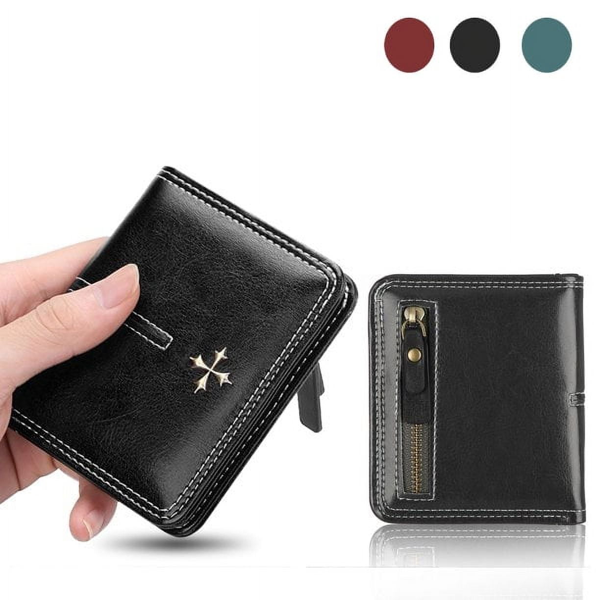 RFID Blocking Wallet for Women, Leather Short Wallet, Ladies Purses