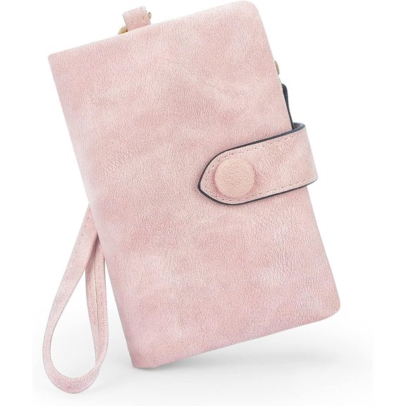 RFID Blocking Wallets for Women, Large Capacity Soft Leather Womens Small Wallet with Wrist Strap