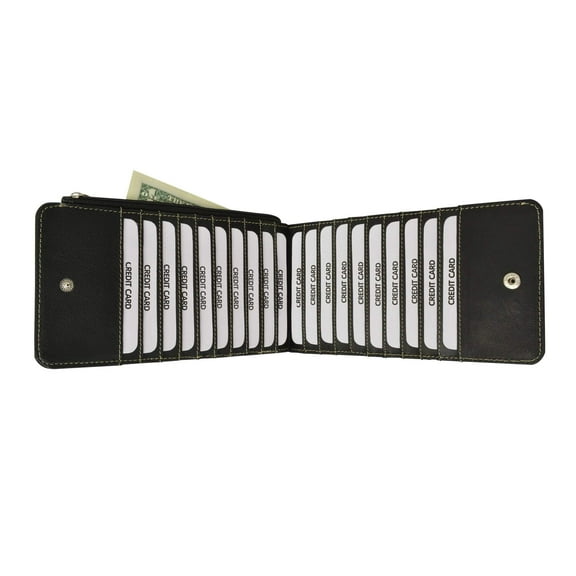 RFID Blocking Women's Genuine Leather Zipper Wallet Card Case Purse RFID P 1829 (C)