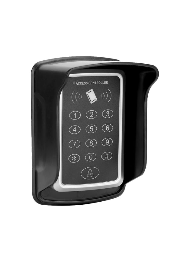 RFID Card Access Control System Keyless Entry Door Lock Keyboard with Waterproof Cover and 10 Key Fobs Proximity ID 125Khz Security Device (4.7 x 3.07 in / 12 x 7.8 cm)