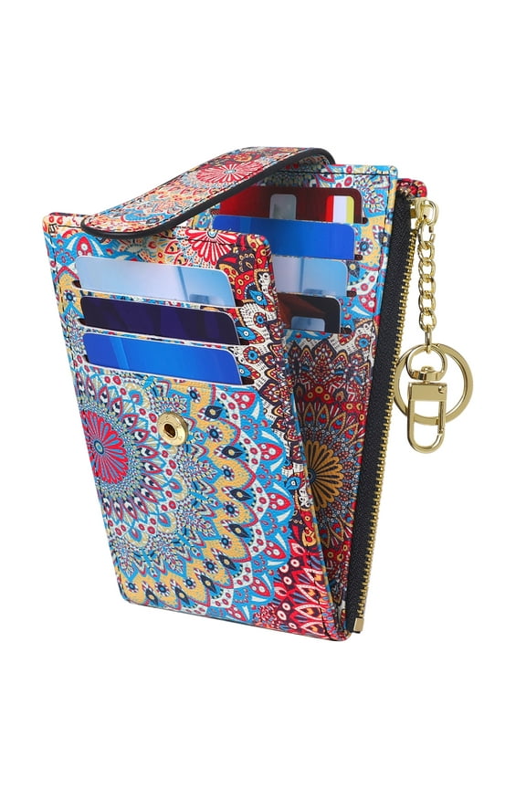 RFID Card Holder Wallet for Women Slim Wallets Bifold Multi Card Case Zipper Coin Purse