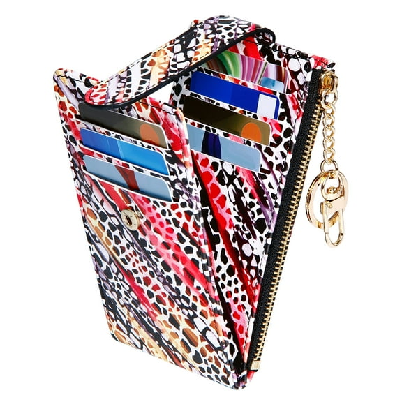 RFID Card Holder Wallet for Women Slim Wallets Bifold Multi Card Case Zipper Coin Purse