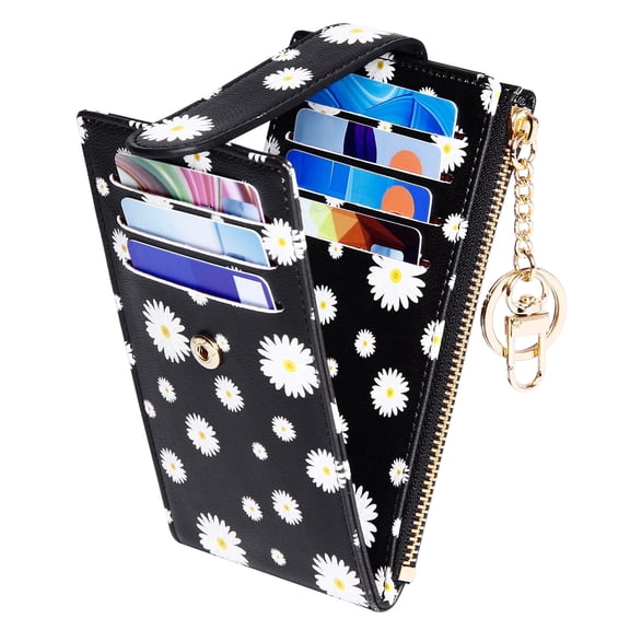 Badiya RFID Card Holder Wallet for Women Slim Wallets Bifold Multi Card Case Zipper Coin Purse