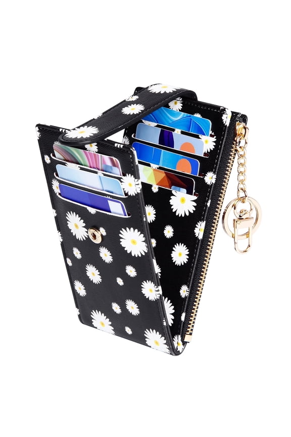 RFID Card Holder Wallet for Women Slim Wallets Bifold Multi Card Case Zipper Coin Purse